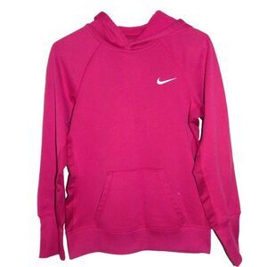 NIKE Therma Fit women junior's small solid dark pink pullover hoodie sweatshirt